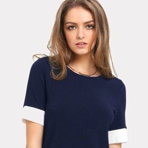 SHEIN LUNE Color Block Stripe Tunic Dress